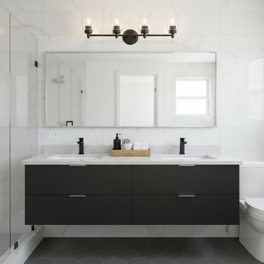 Mincio 4-Light Clear Glass Vanity