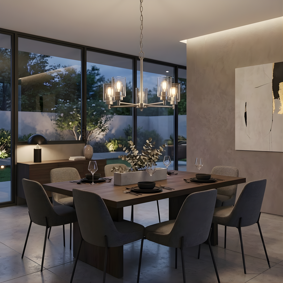 Mincio 5-Light Clear Glass Chandelier