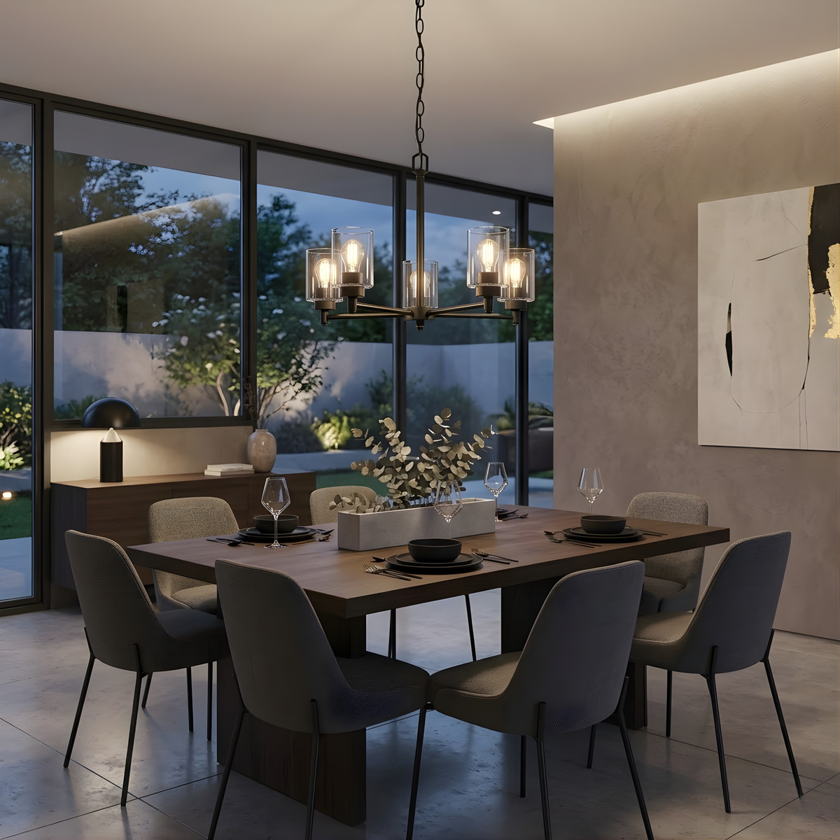 Mincio 5-Light Clear Glass Chandelier