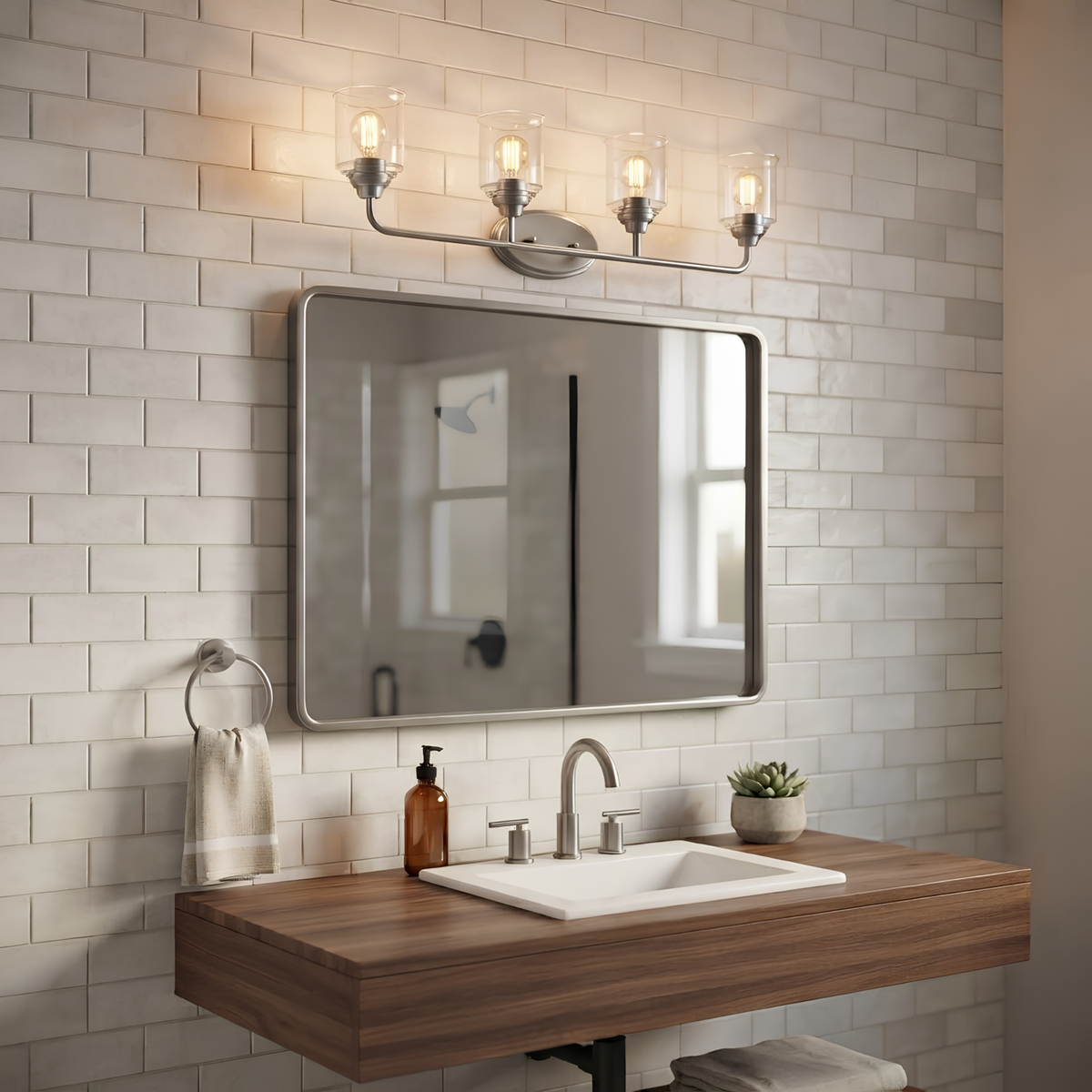 Acheron 4-Light Clear Glass Vanity - MB