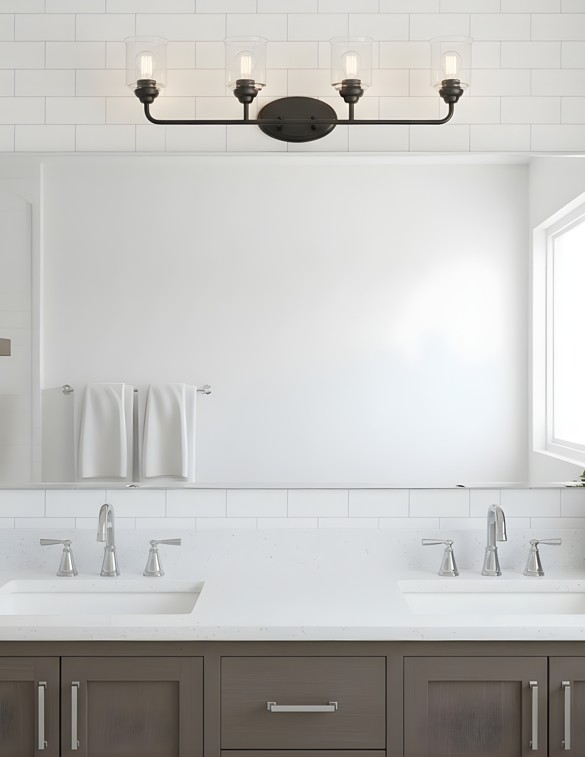 Acheron 4-Light Clear Glass Vanity - MB