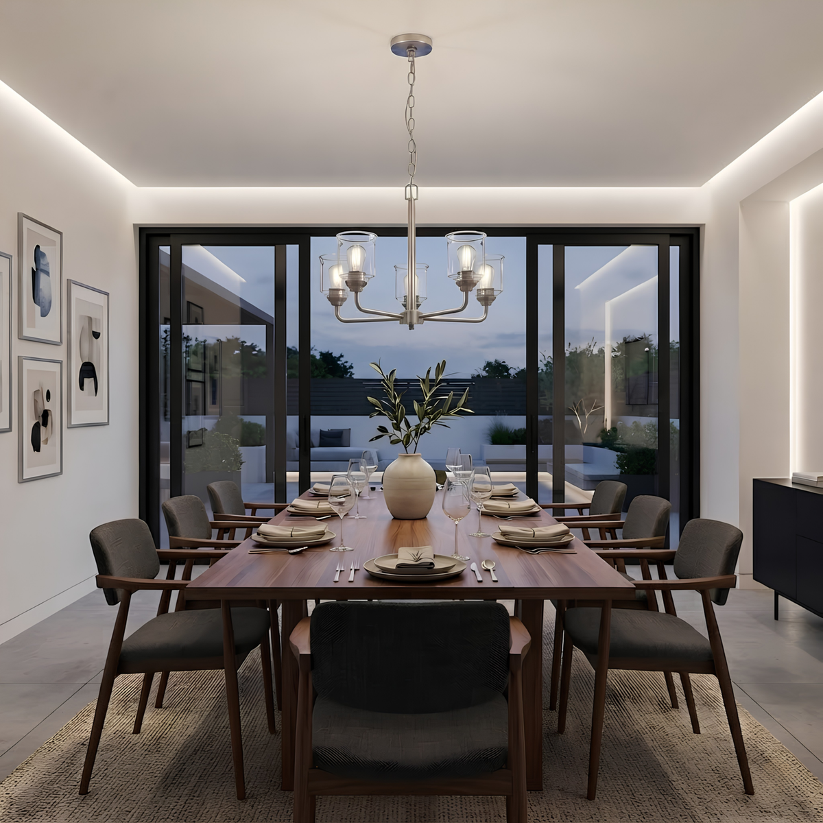 Acheron 5-Light Clear Glass Chandelier - MB