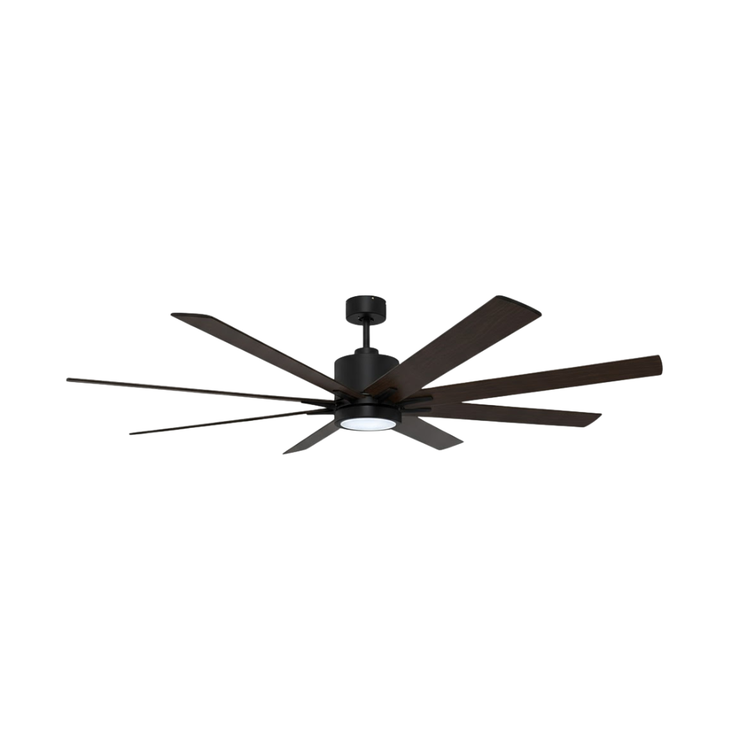 8-Blade 66" MB Fan Matte Black/Walnut Blades 20W LED 3K,4K,5K
