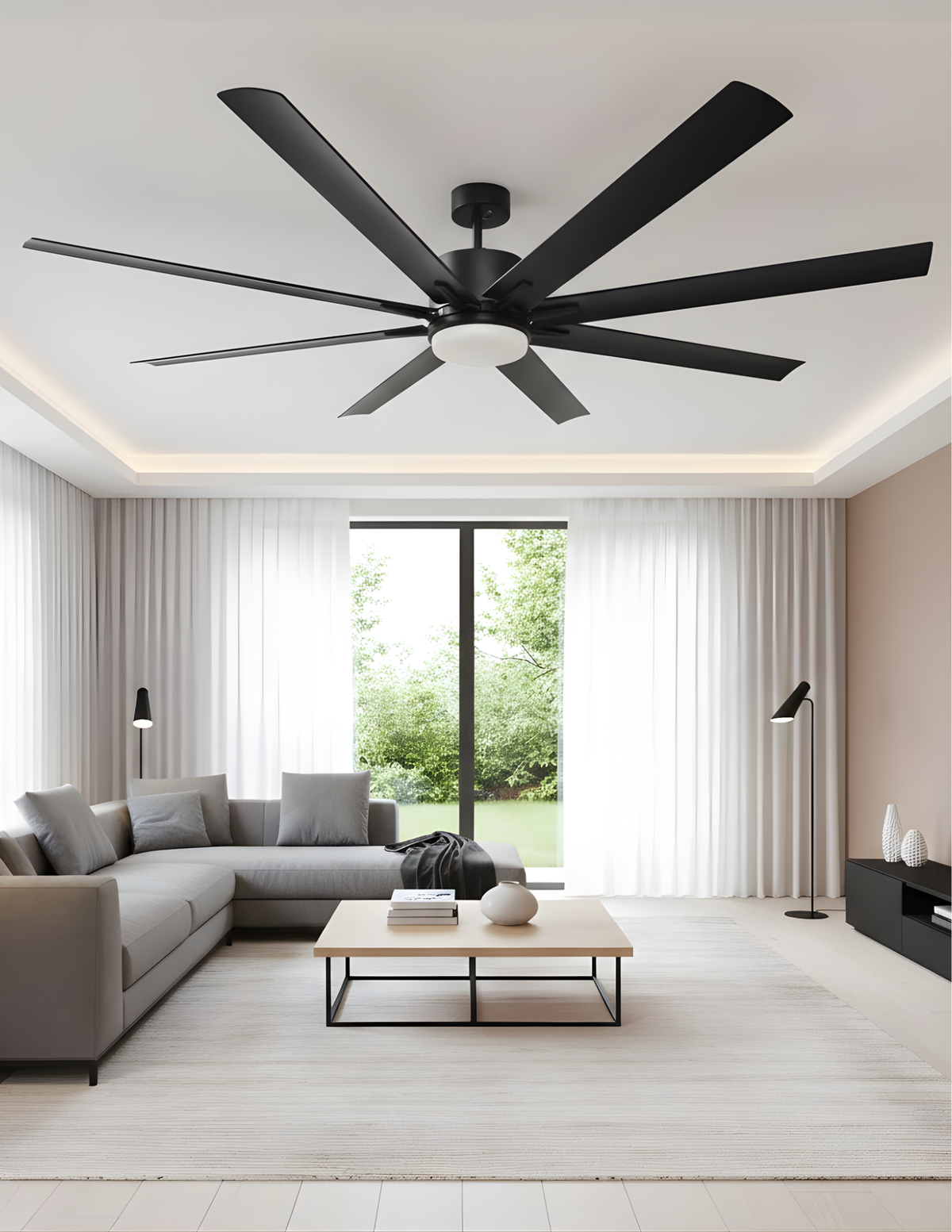 Metro Damp Patio Fan - MB Black ABS Blades 20W LED 3K,4K,5K