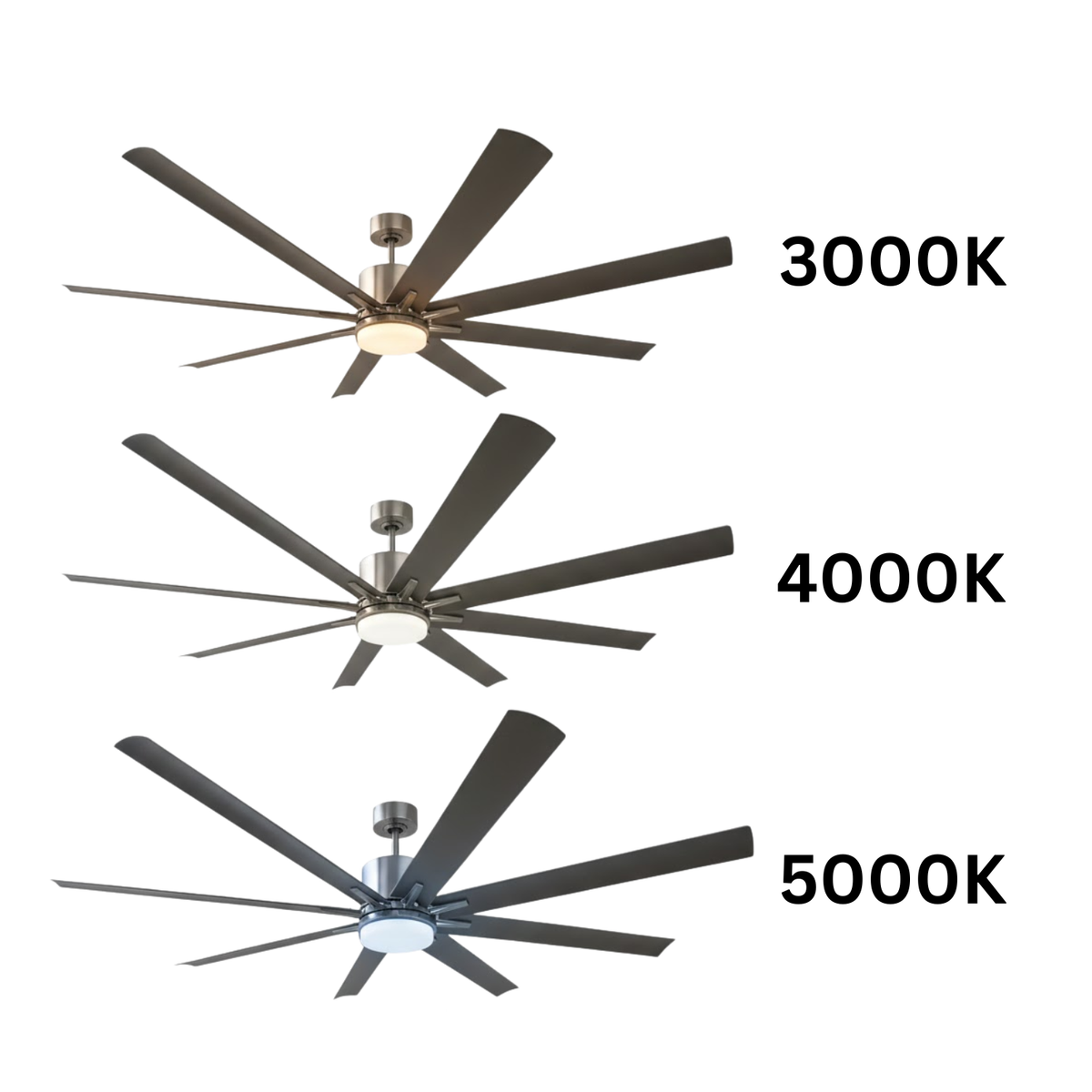 Metro Damp Patio Fan - NK Silver ABS Blades 20W LED 3K,4K,5K
