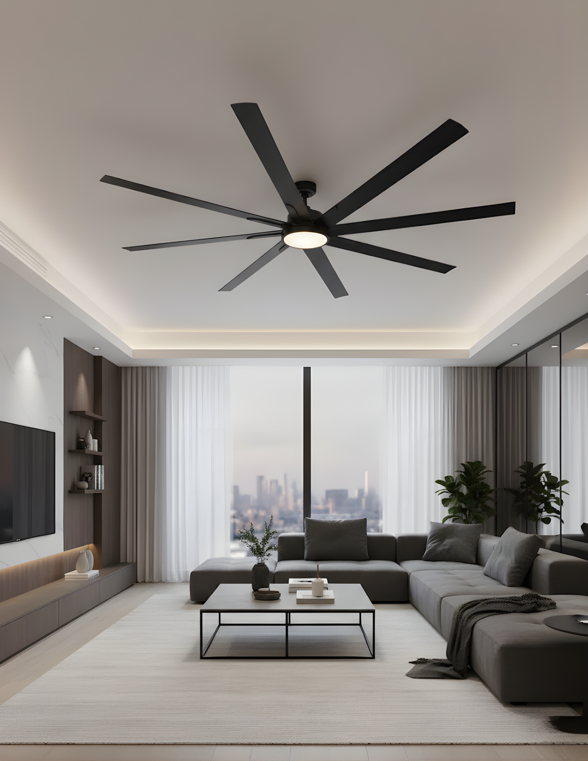 Barcelona 8-Blade 84" MB Fan Matte Black Blades