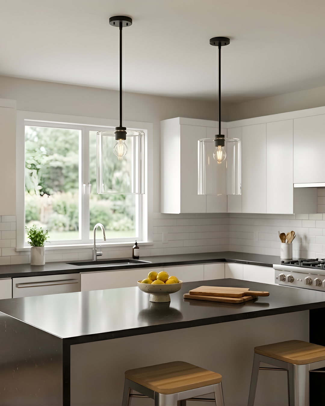 Minicio 1-Light 9" Clear Glass Pendant - MB