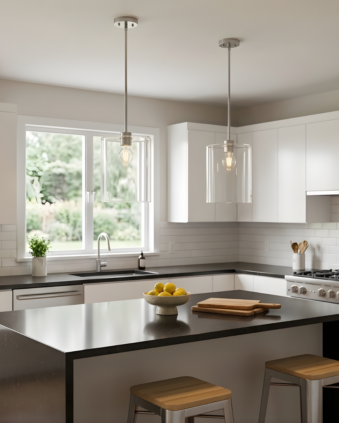 Minicio 1-Light 9" Clear Glass Pendant - NK
