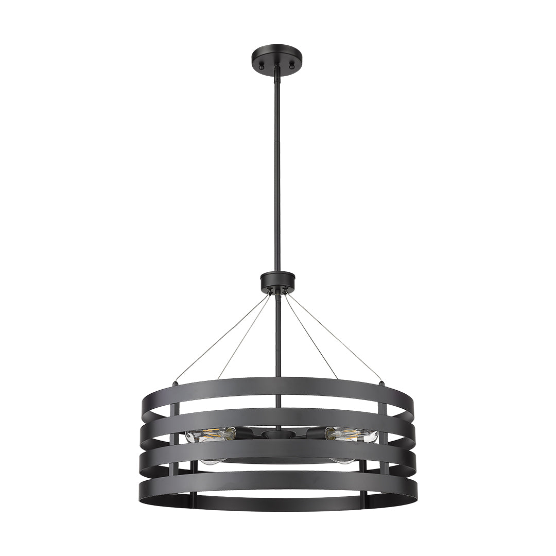 open cage pendant light black