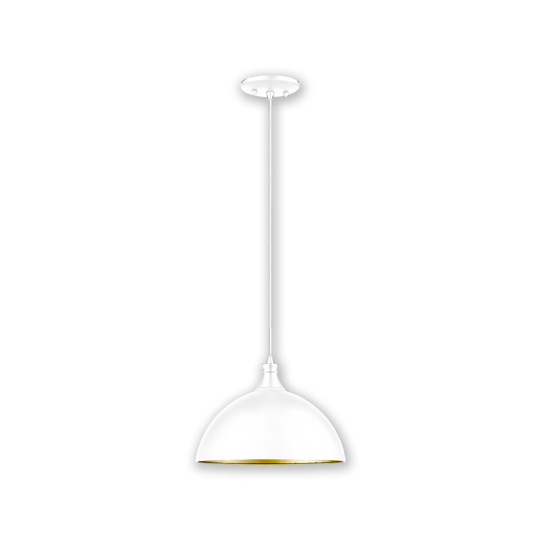 Modern white dome pendant light - Vivio Lighting