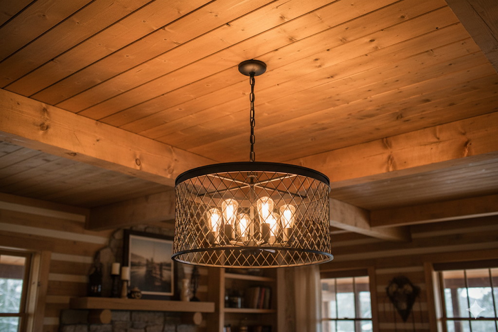 Vivio Kata 6-Light Cage Pendant - Matte Black