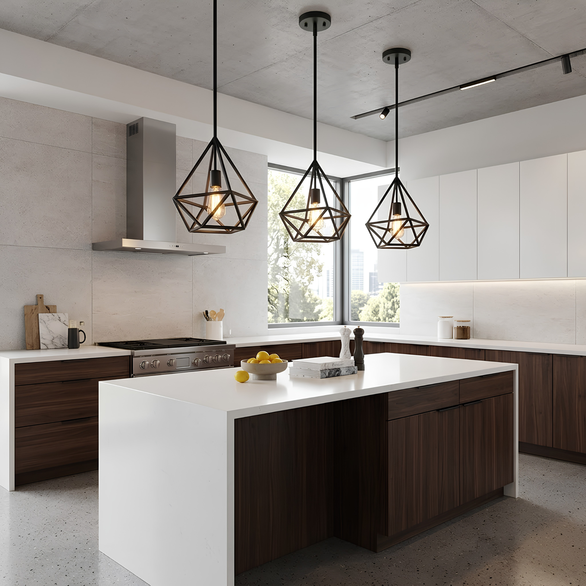 Vivio Vega 1-Light Cage Pendant - Matte Black