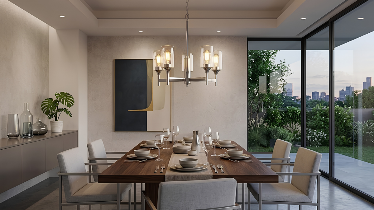Vivio Tia 5-Light Chandelier - Polished Nickel