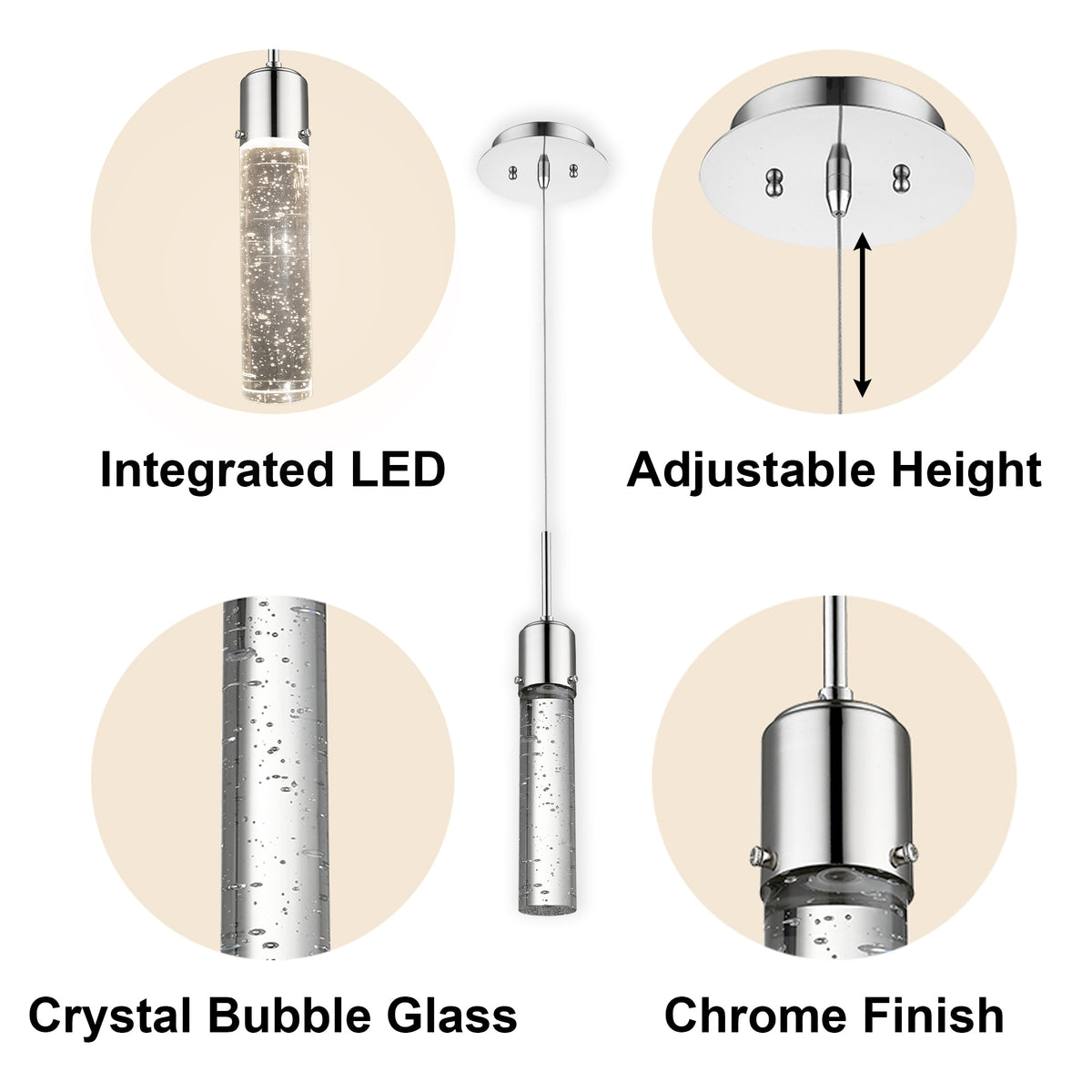 pendant light with bubble glass led Vivio Lighting