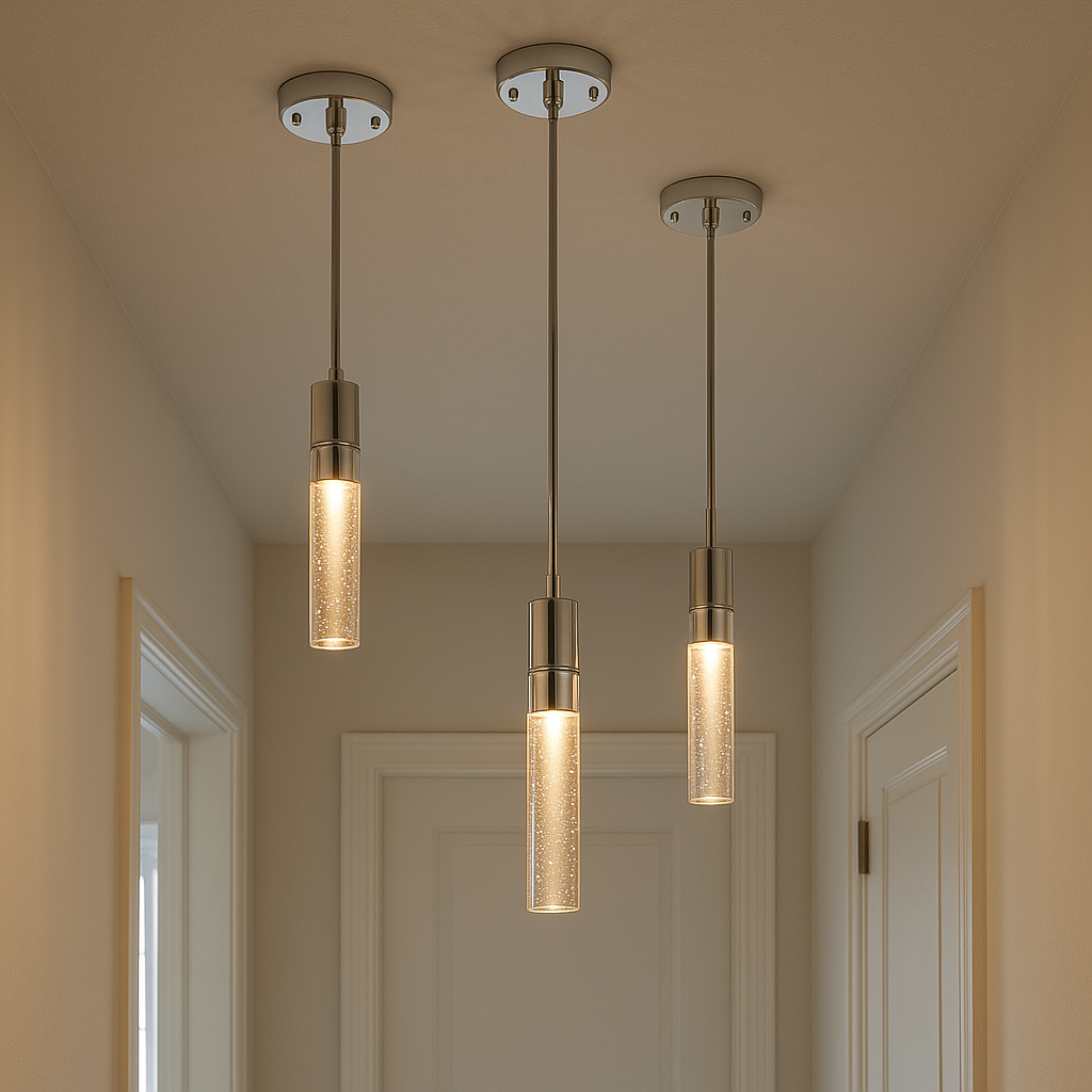 Vivio Soffi 1-Light Illuminated Glass Cylinder - Chrome