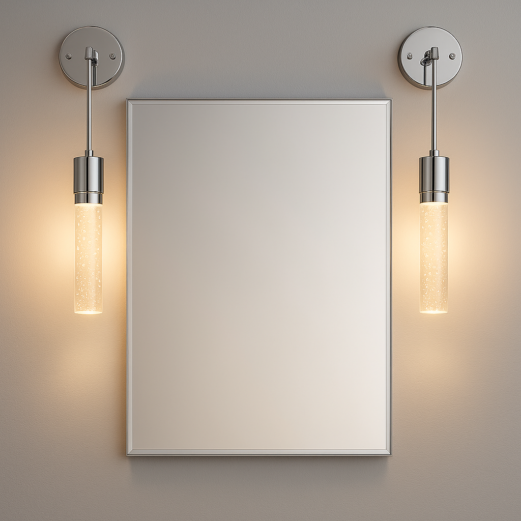Vivio Soffi 1-Light Illuminated Glass Cylinder - Chrome