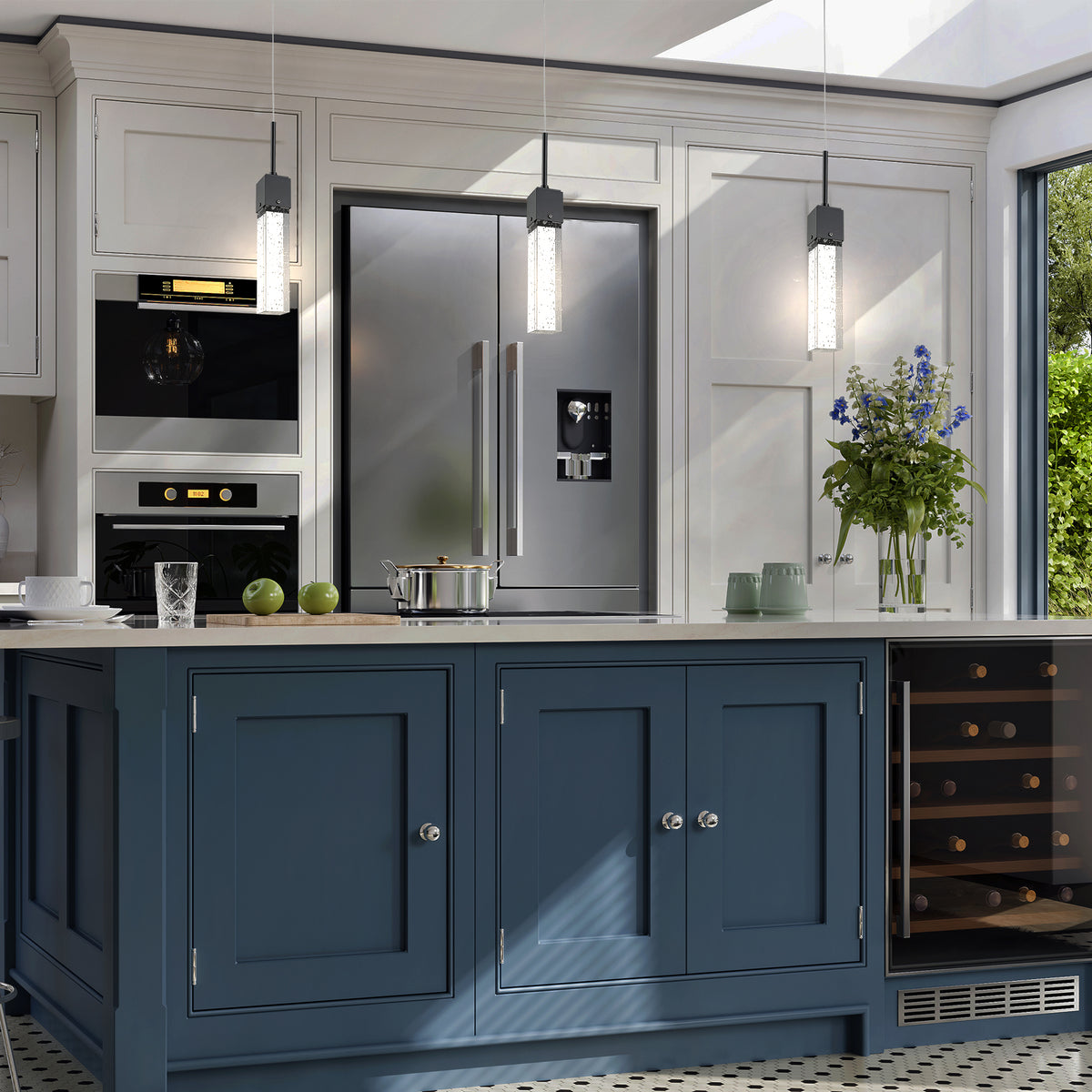 modern light fixture for island kitchen bubble glass led