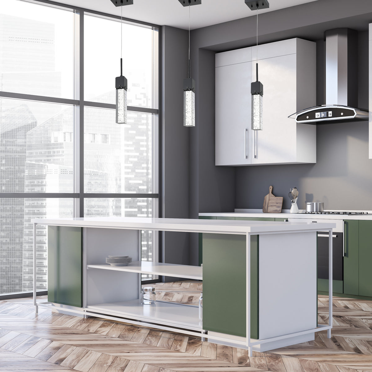 3 pendant lights for kitchen modern black