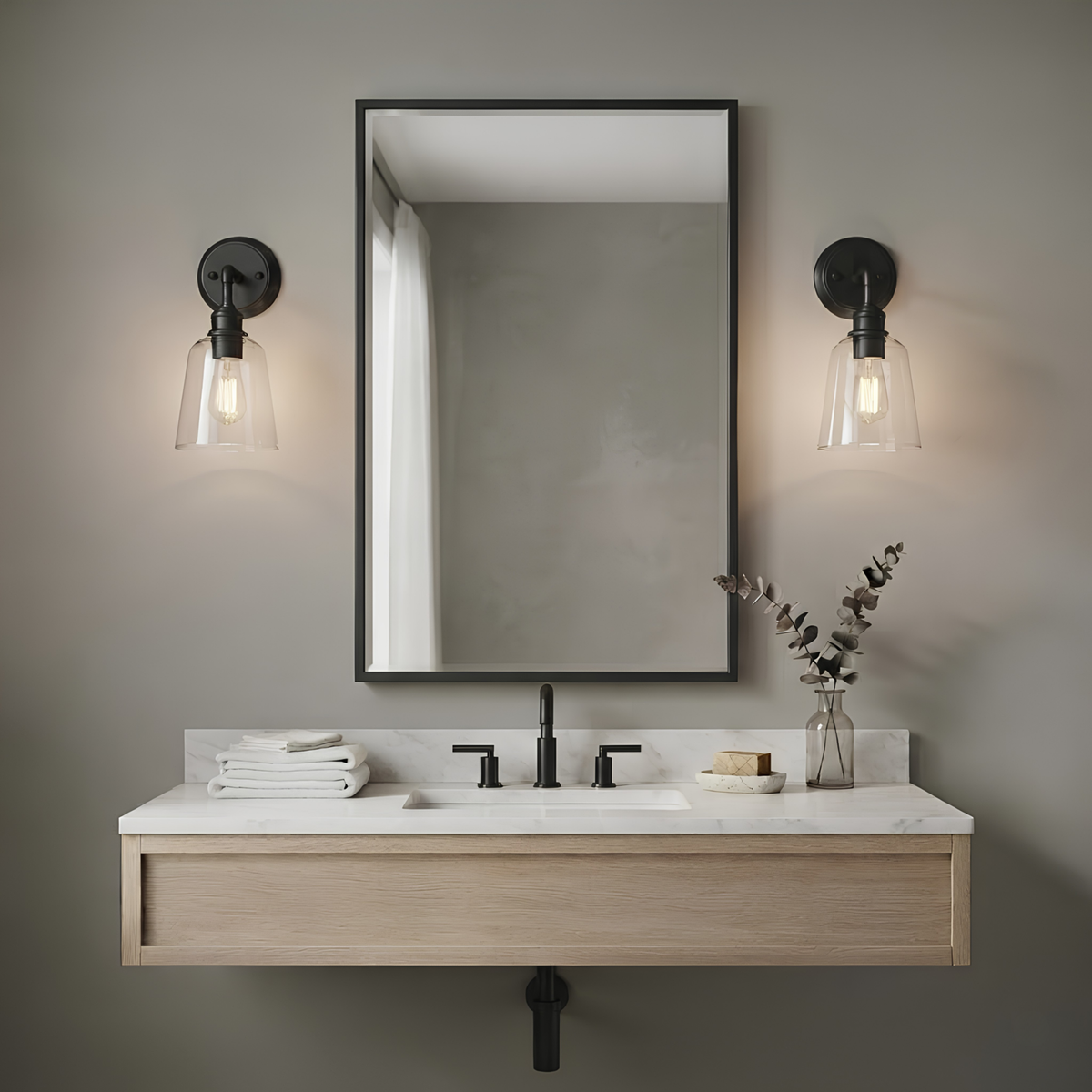 Vivio Milla 1-Light Sconce/Vanity - Matte Black