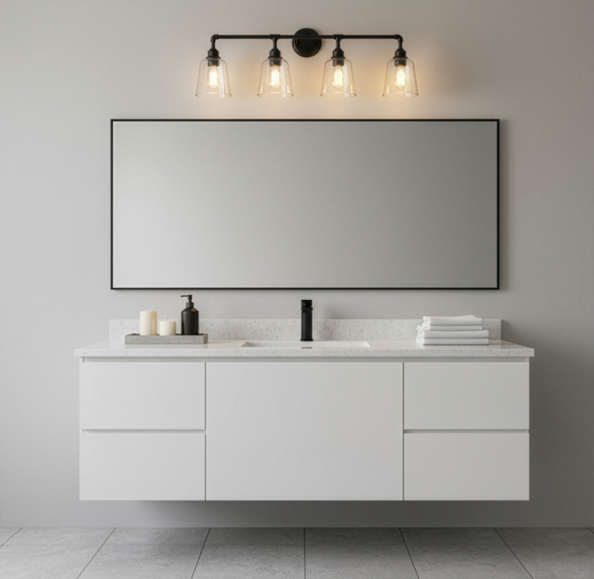 Vivio Milla 4-Light Vanity - Matte Black