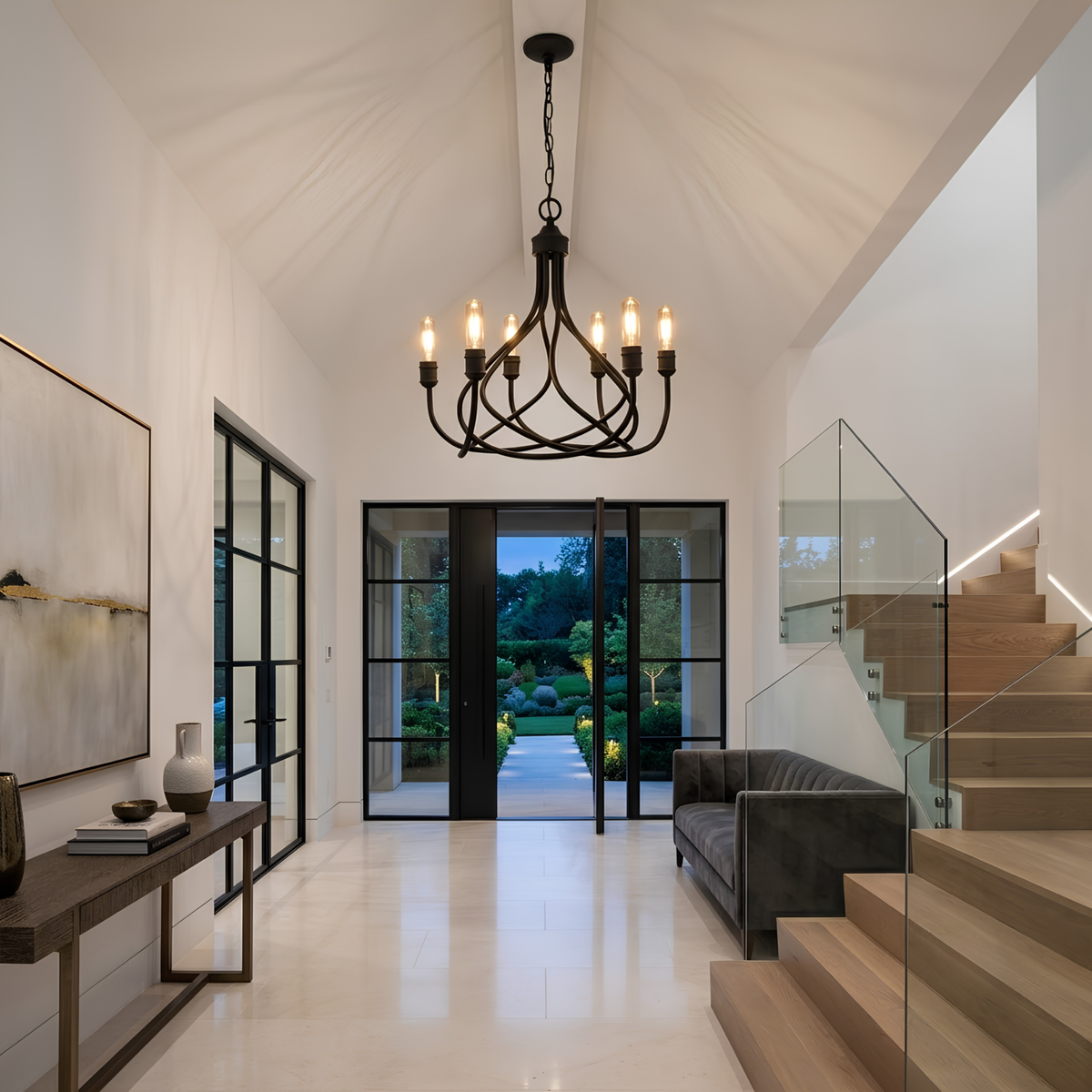 Vivio Tara 6-Light Chandelier - Matte Black