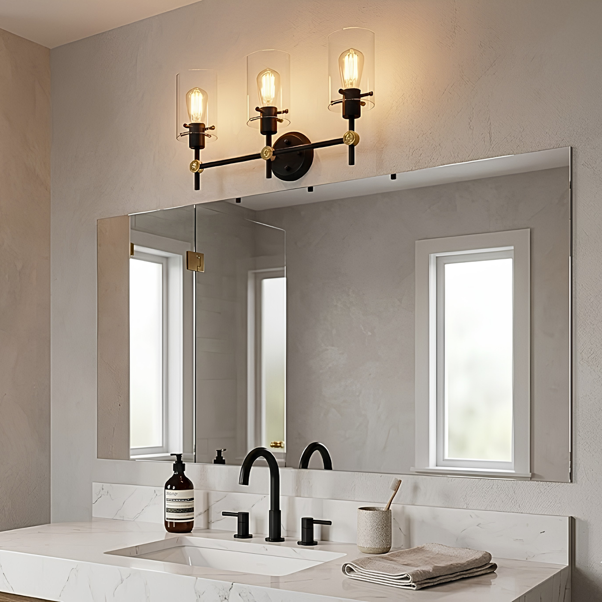 Vivio Kira 3-Light Vanity - Matte Black