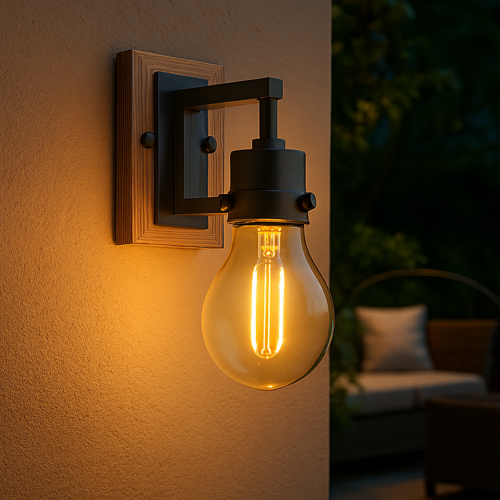 Vivio Roxton 1-Light Wall Sconce - MB with Wood Style Accents
