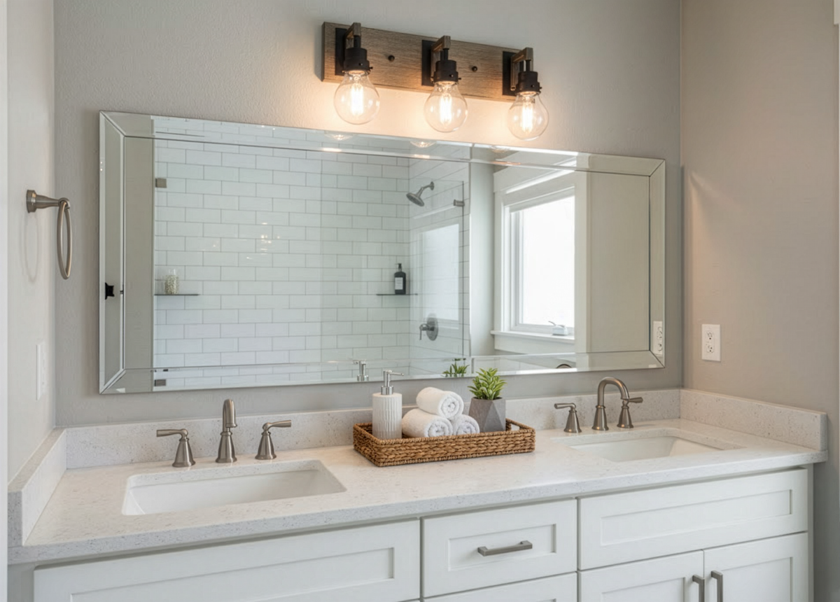 Vivio Roxton 3-Light Vanity - MB with Wood Style Accents