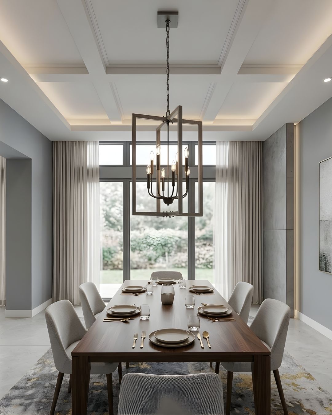 Vivio Roxton 8-Light Entry - MB with Wood Style Accents