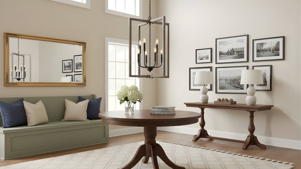 Vivio Roxton 8-Light Entry - MB with Wood Style Accents