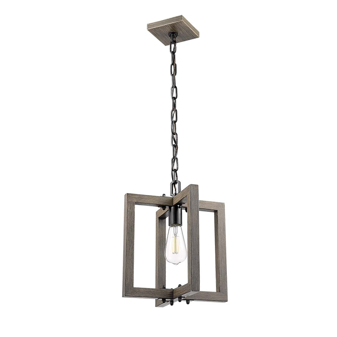 wood pendant light small farmhouse hanging light over table