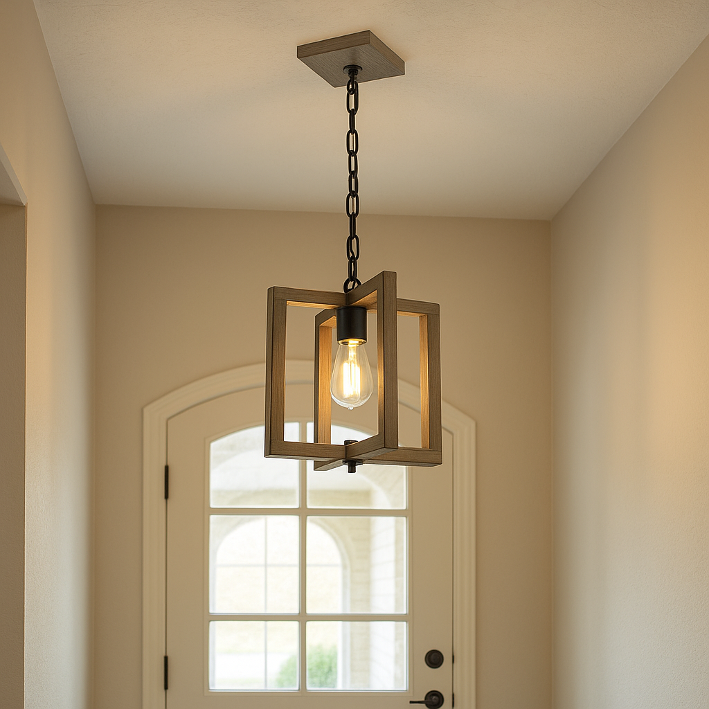 Vivio Roxton 1-Light Pendants - MB with Wood Style Accents