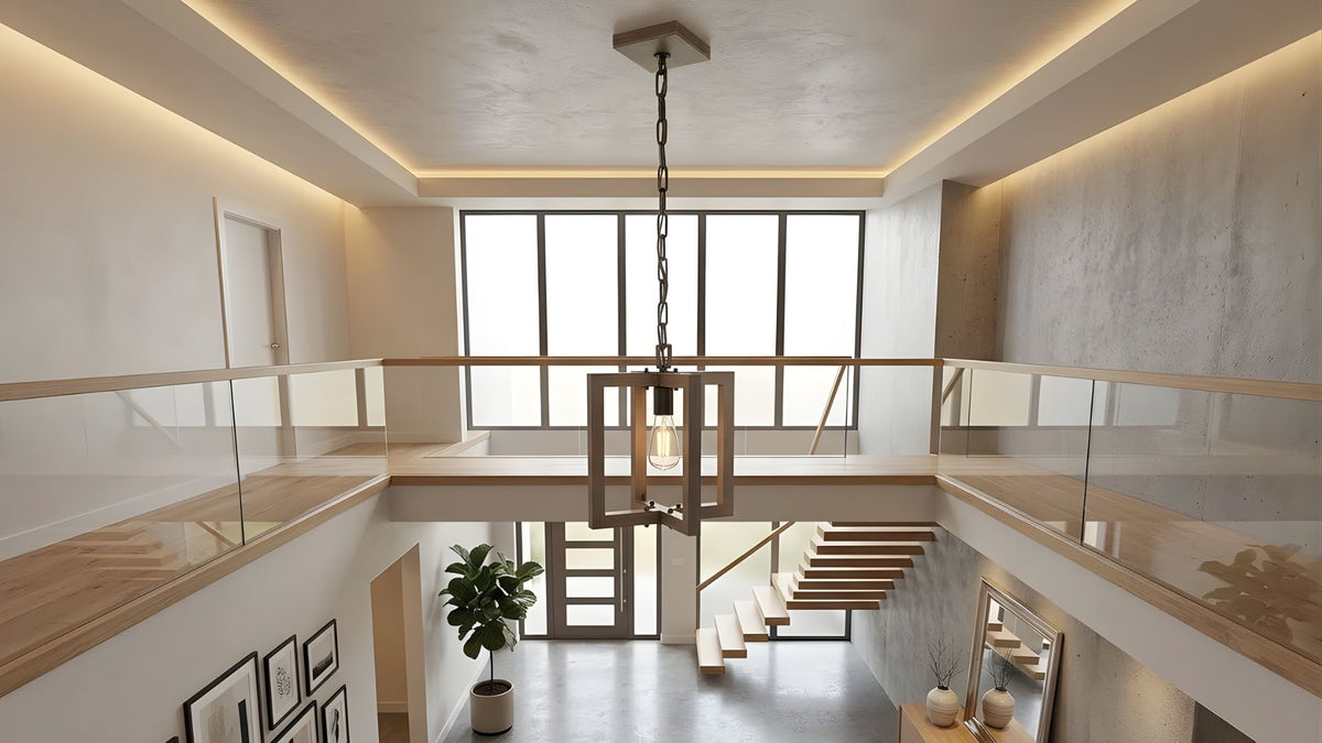 Vivio Roxton 1-Light Pendants - MB with Wood Style Accents