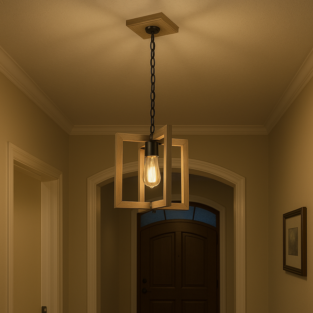 Vivio Roxton 1-Light Pendants - MB with Wood Style Accents