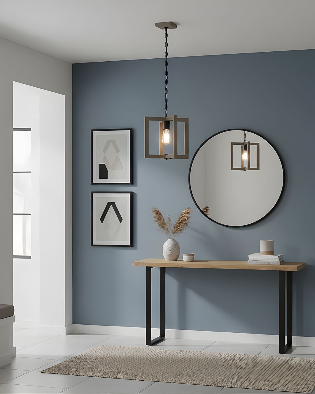 Vivio Roxton 1-Light Pendants - MB with Wood Style Accents