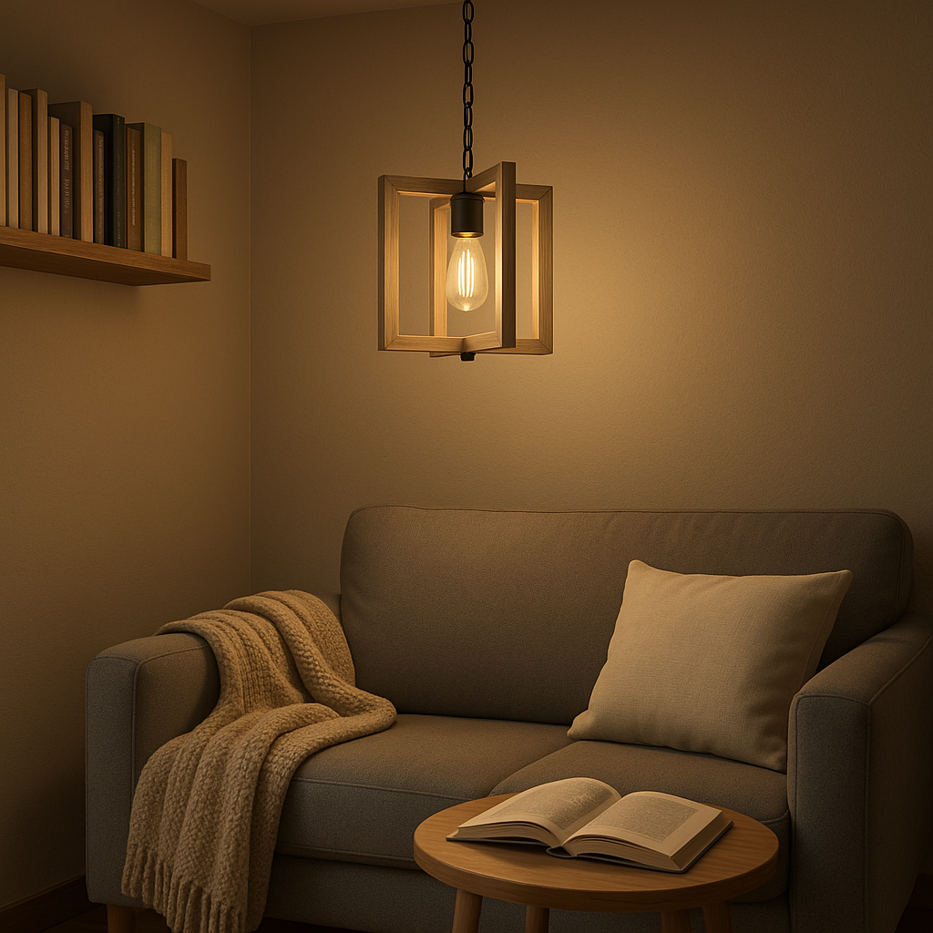 Vivio Roxton 1-Light Pendants - MB with Wood Style Accents