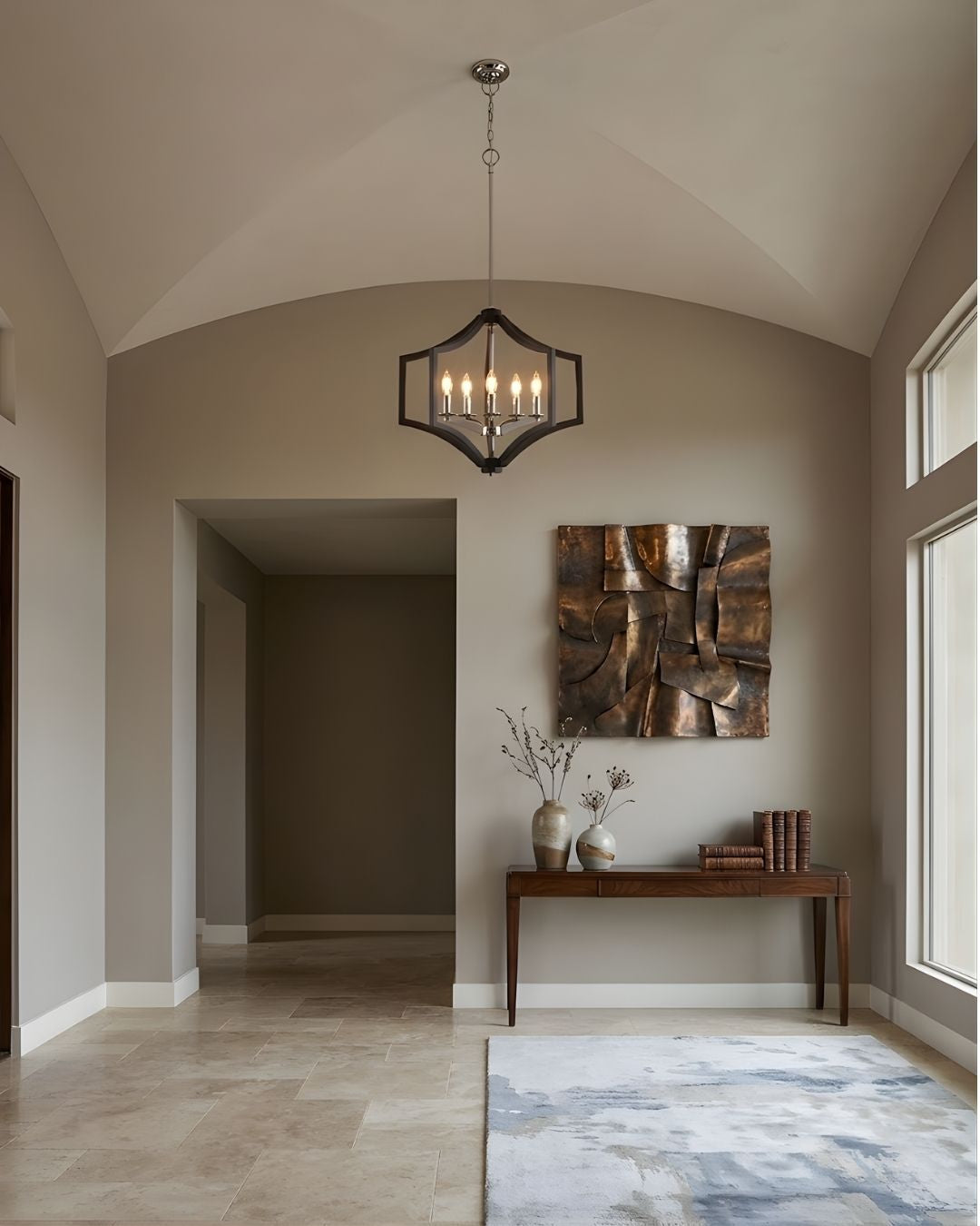 Vivio Maya 5-Light Chandelier - MB with CH Accents