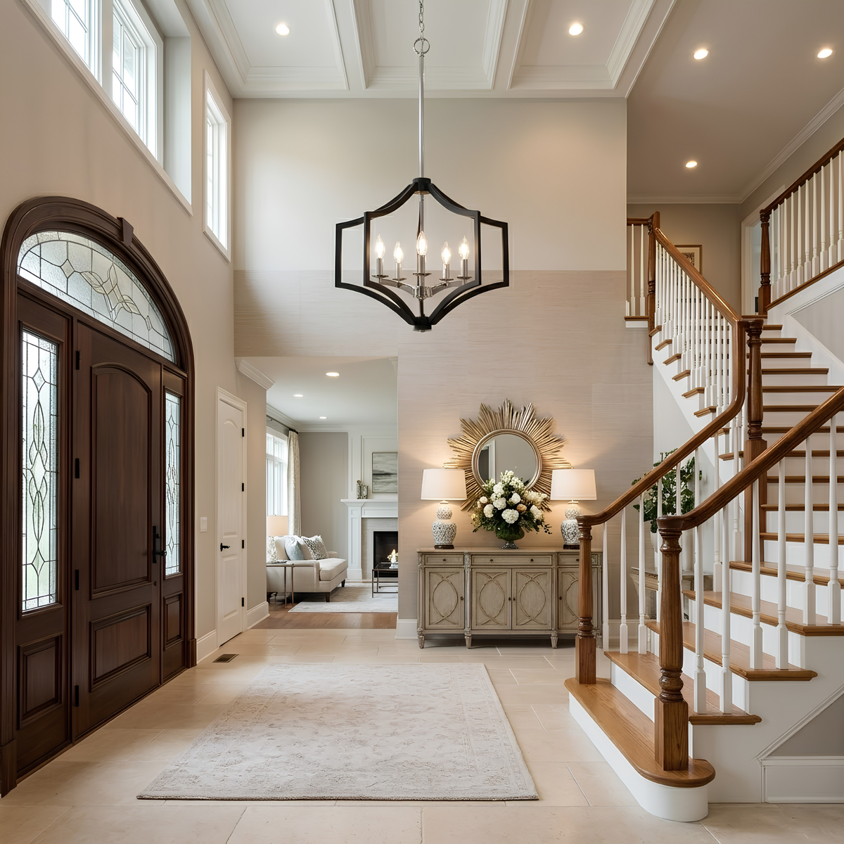 Vivio Maya 5-Light Chandelier - MB with CH Accents