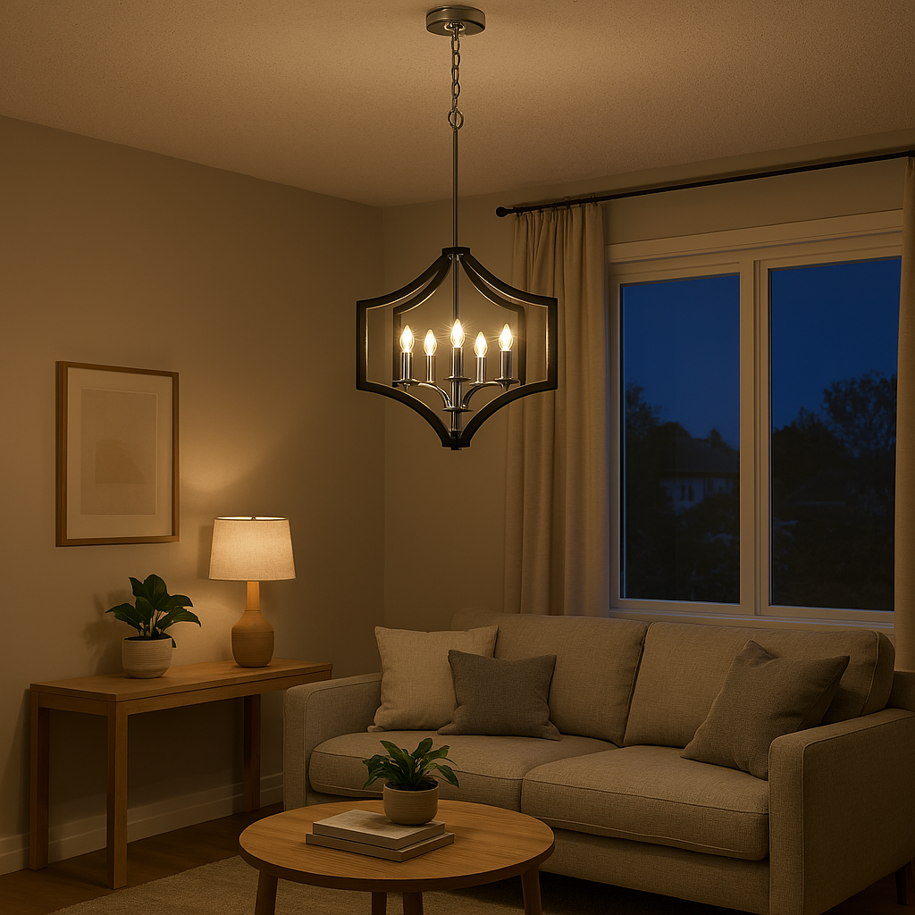 Vivio Maya 5-Light Chandelier - MB with CH Accents