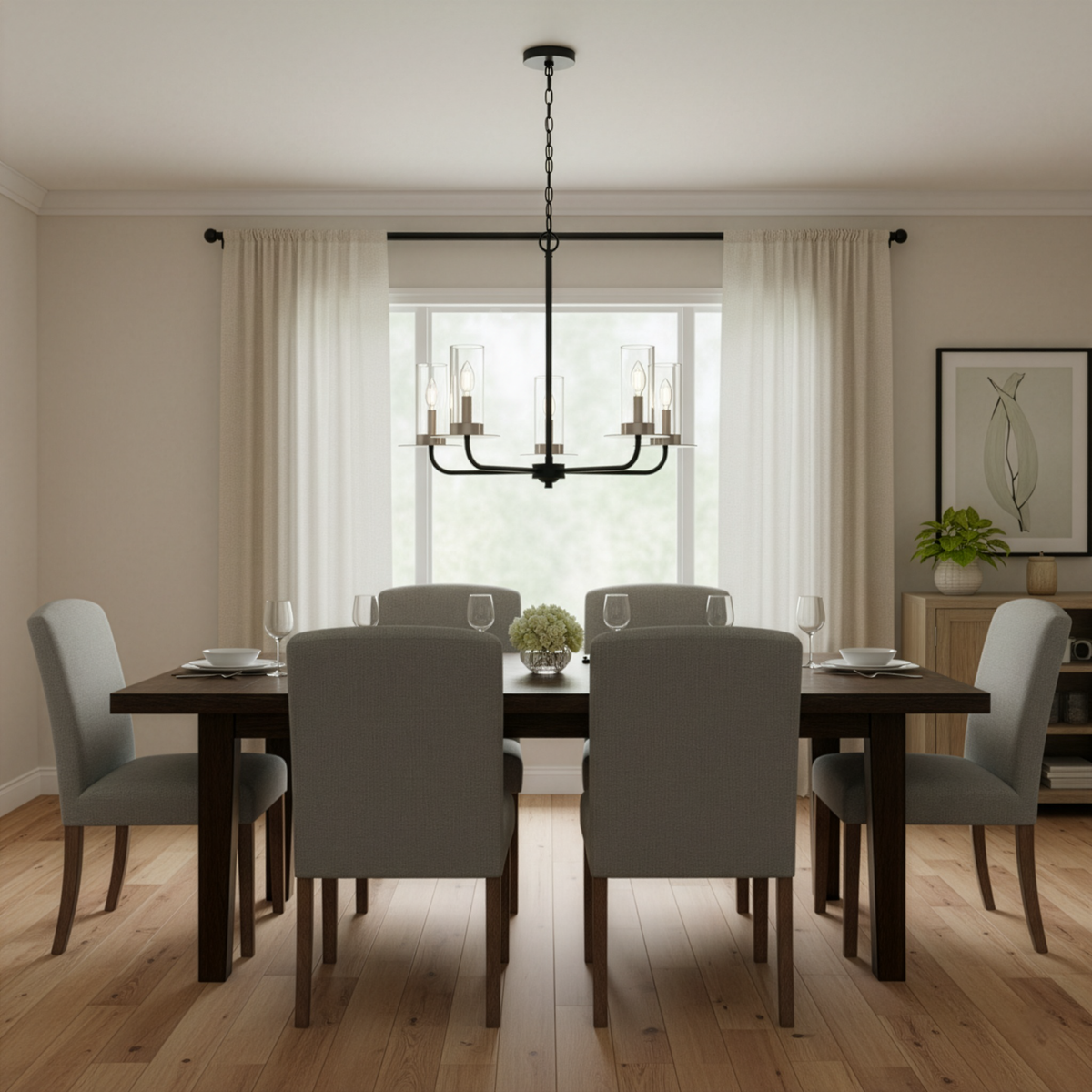 Vivio 5-Light Aura Two-Toned Chandelier - CG,MB,NK