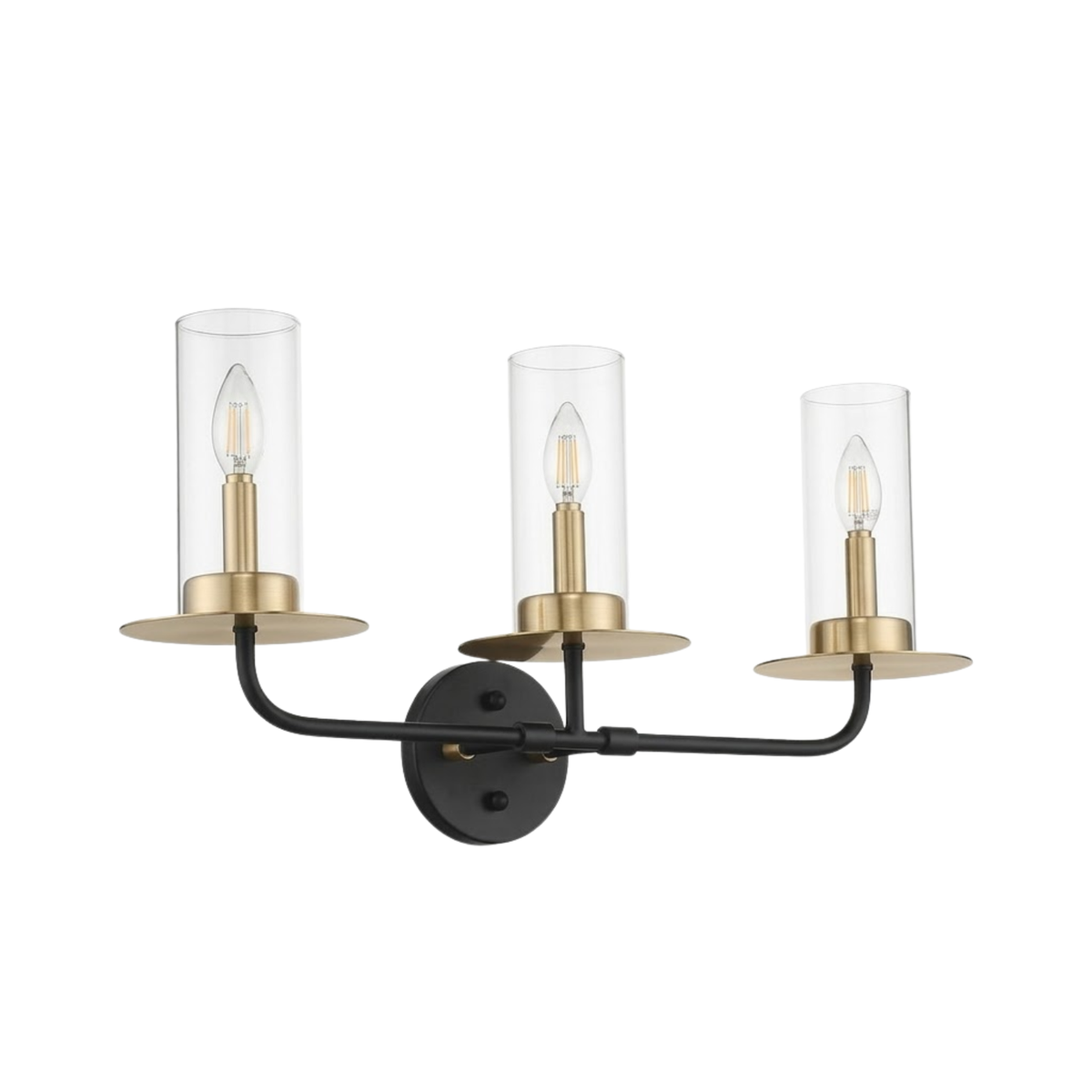 Vivio Aura 3-Bulb Two-Toned Vanity Light - CG/MB/NK
