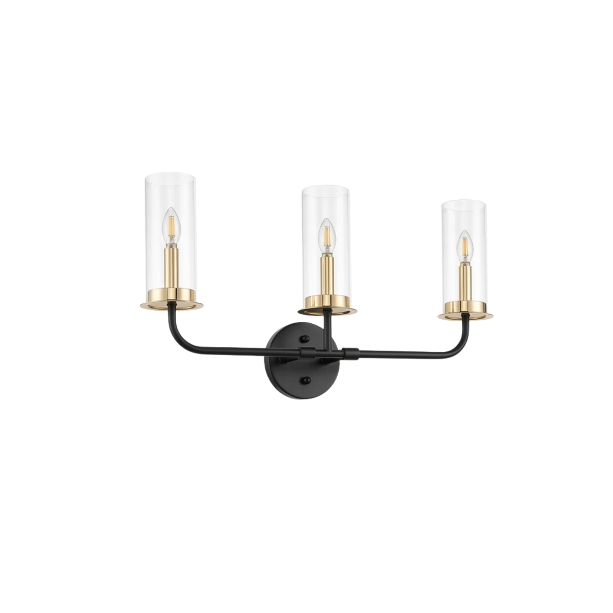 Vivio Aura 3-Bulb Two-Toned Vanity Light - CG/MB/NK