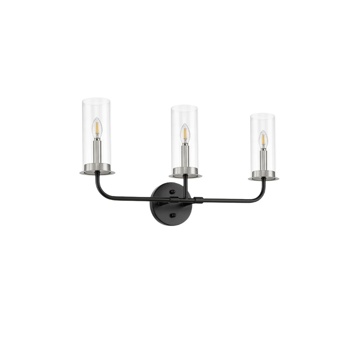 Vivio Aura 3-Bulb Two-Toned Vanity Light - CG/MB/NK
