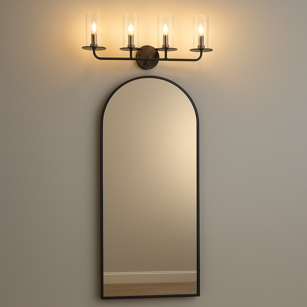 Vivio Aura 4-Bulb Two-Toned Vanity Light - CG/MB/NK