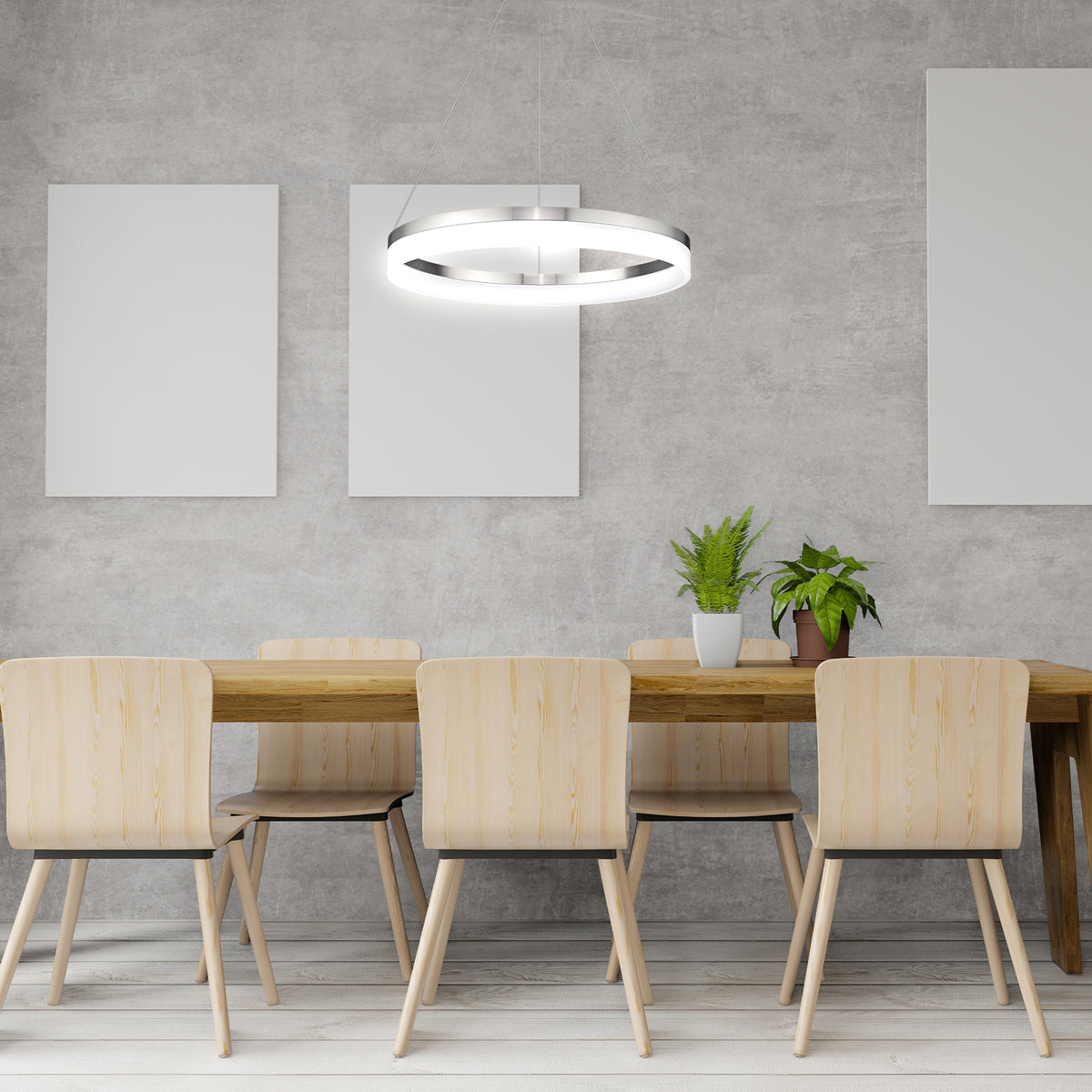 modern chandelier ring over dining table vivio lighting