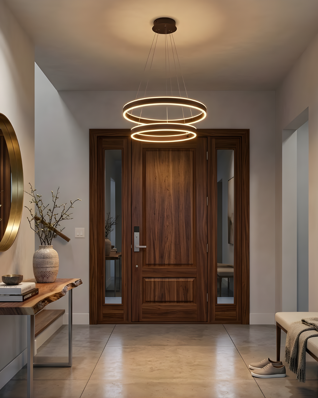 Vivio AVA LED Double Ring Pendant-Coffee Brown