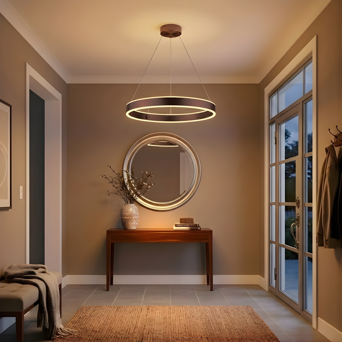 Vivio AVA LED Single Ring Pendant-Coffee Brown