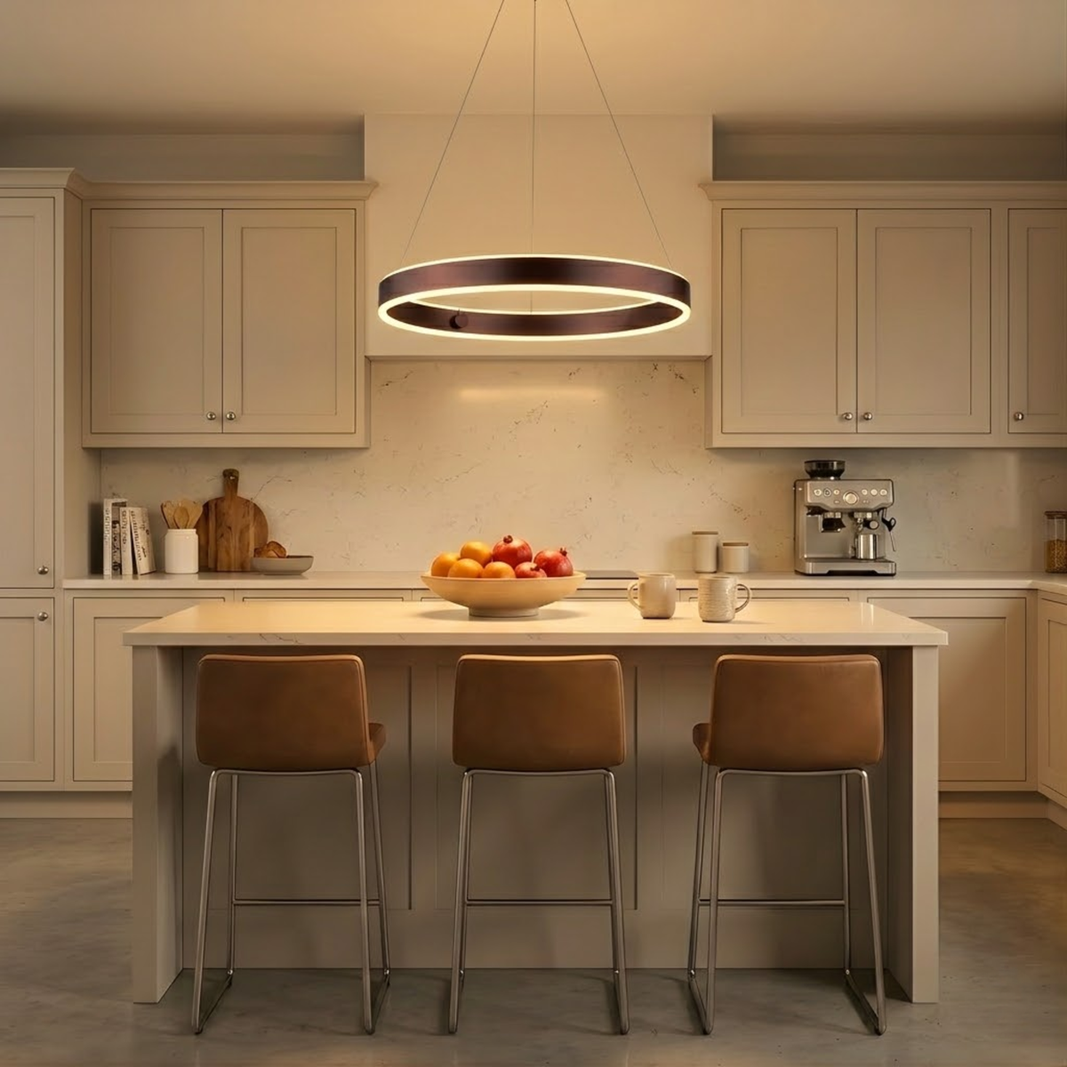 Vivio AVA LED Single Ring Pendant-Coffee Brown