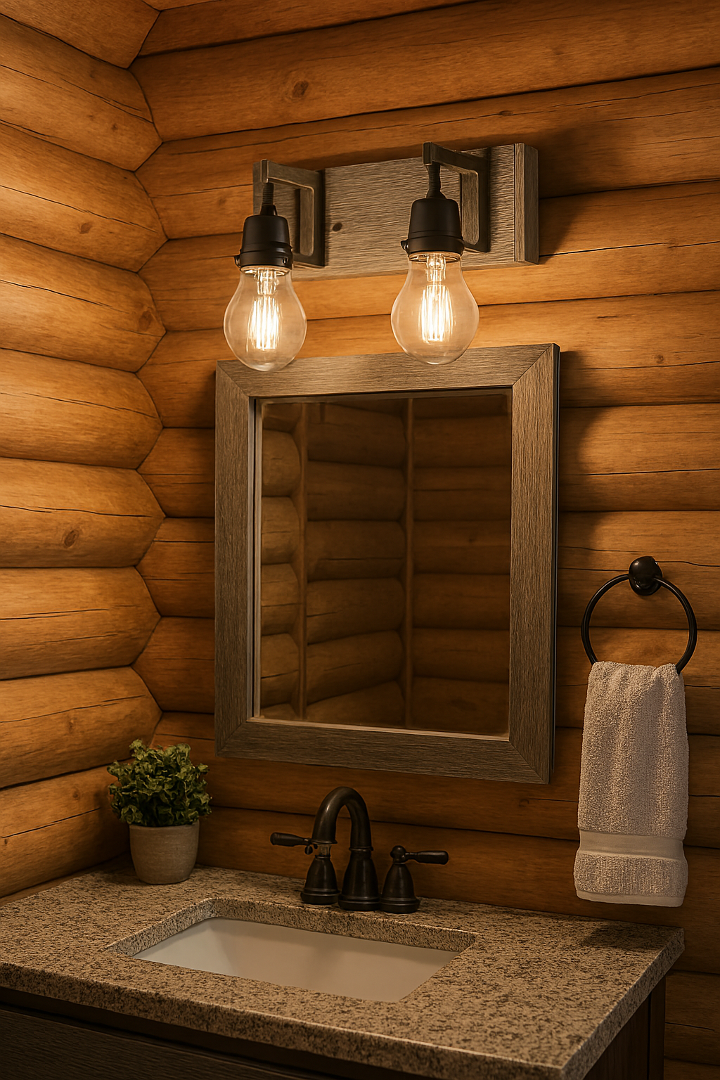 Vivio Roxton 2-Light Vanity - MB with Wood Style Accents
