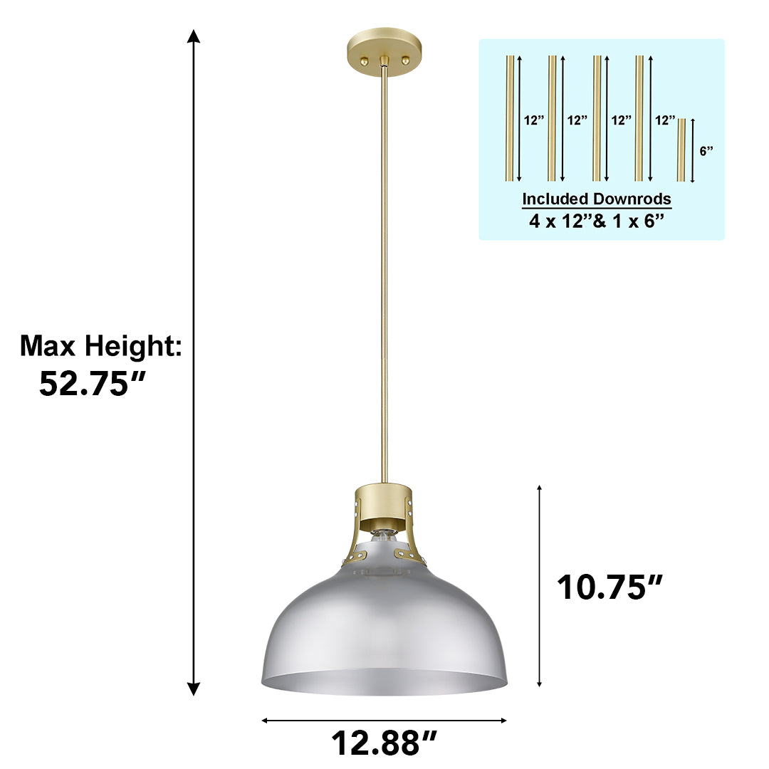 Vivio Octavia Steel Shade Pendant - Silver/Champagne Gold